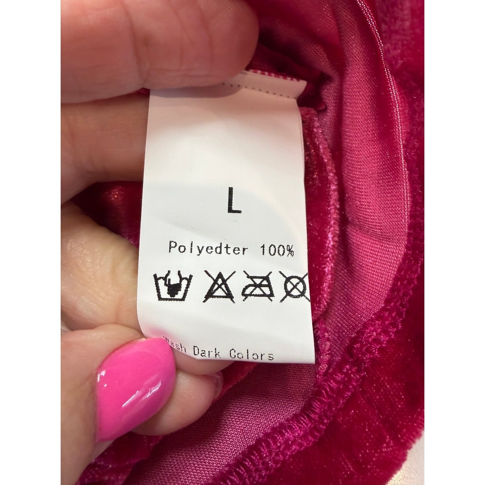 Vintage Style Magenta Pink Velvet Button Front Vest Waistcoat Womens Large  NWOT - Picture 3 of 10